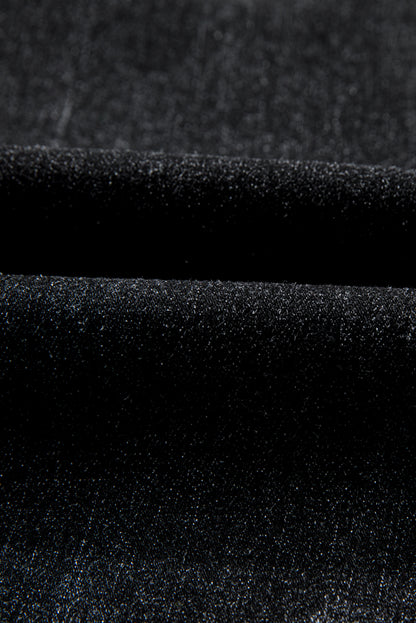 Jean évasé taille haute gris carbone délavé minéral avec ourlet brut