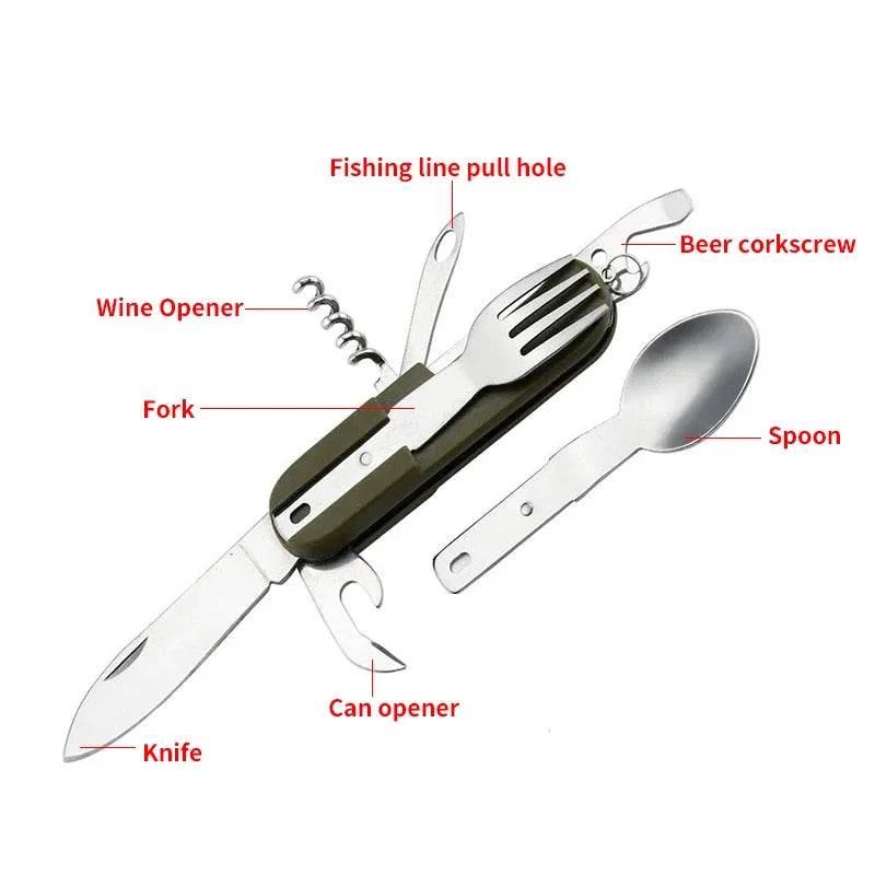 Fork and Spoon Camping Supplies Portable Dinner Knife Set