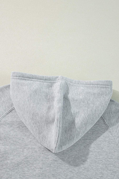 Light Grey Solid Color Fleece Lined Zip