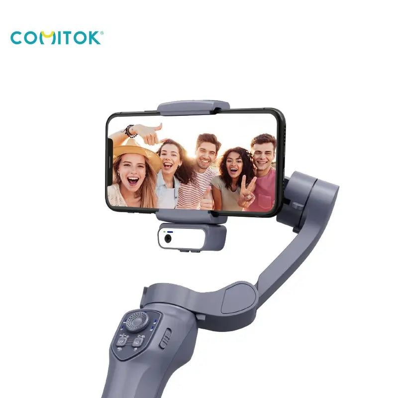 AI Tracking Phone Gimbal Stabilizer, 3-Axis Smartphone Foldable Gimbal for Iphone, Gimbal with Focus Wheel Vlog Stabilizer for Iphone 15 14 Pro Max & Android, Cellphone Accessories