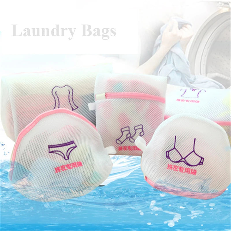 Fine Mesh Embroidered Bra Lingerie Underwear Dirty Clothes Laundry Bags Washing Machine Washable Mesh Laundry Basket Bag Clean