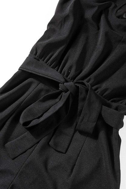 Glam Belted Wide Leg Jumpsuit
