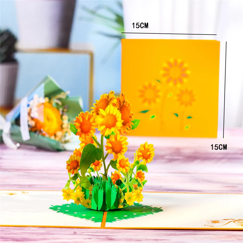 3D Pop up Mothers Day Cards Gifts Floral Bouquet Greeting Cards Flowers for Mom Wife Birthday Sympathy Get Well