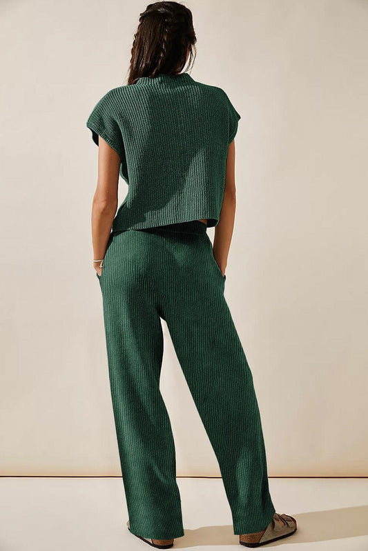 Beautiful green knitwear set from the back 