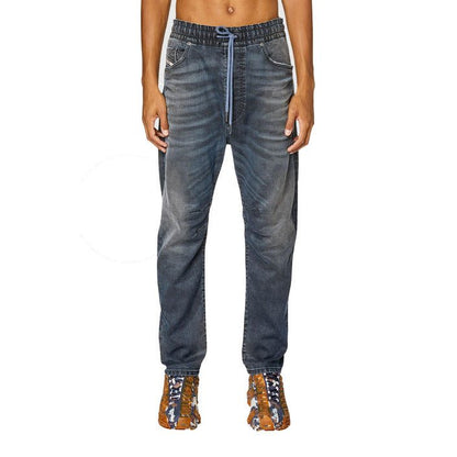 Diesel Men Jeans – Blue Lace-Up Designer Denim with Front & Back Pockets  Lightweight Spring/Summer Fit