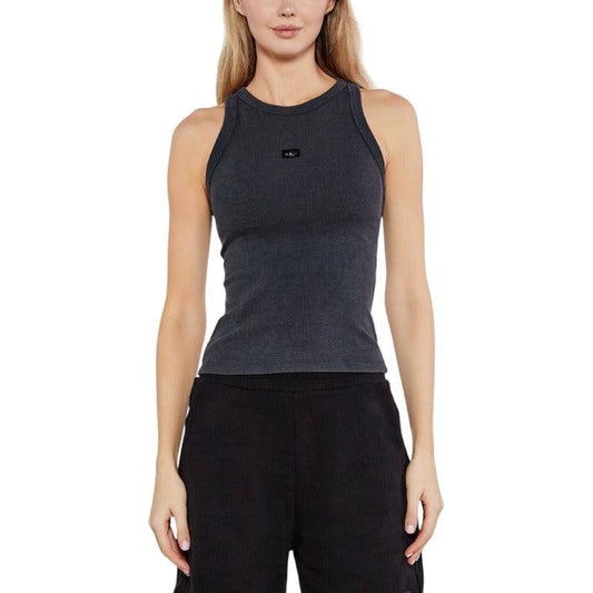 Calvin Klein Femme Top – Débardeur gris sans manches en coton stretch