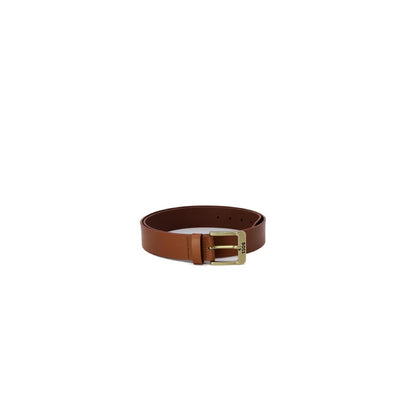 Boss Men Belt – Brown 100% Leather Buckle Belt  Designer Fall/Winter Accessory