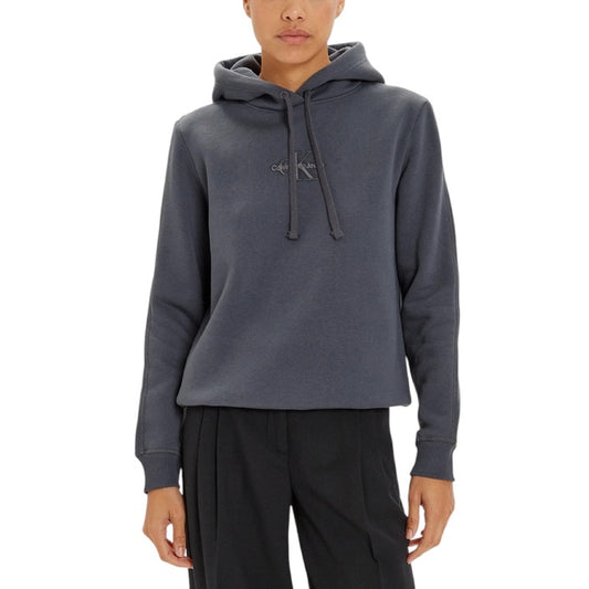 Sweat-shirt Calvin Klein pour femme – Pull à capuche gris pour l'automne/hiver