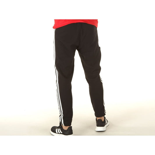 Pantalon Adidas en coton noir imprimé pour homme | Coupe à lacets avec poches