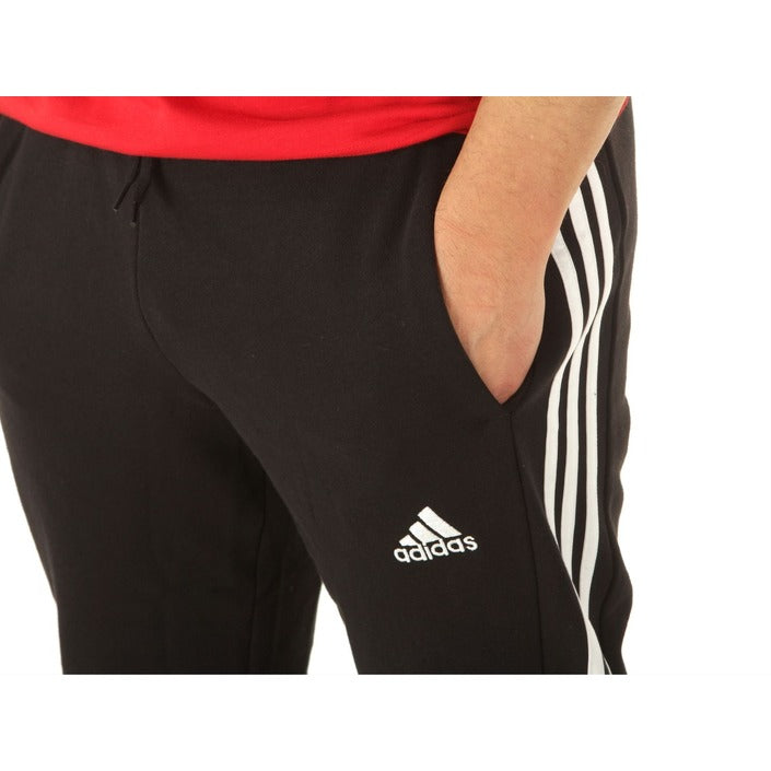 Adidas Men’s Printed Black Cotton Trousers | Lace-Up Fit with Pockets