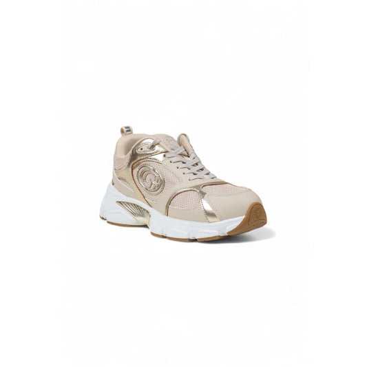 Guess Women Sneakers – Beige Lace-Up Fashion Sneakers for Fall/Winter