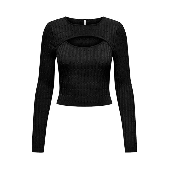 T-shirt Only Women – T-shirt noir à manches longues et col rond