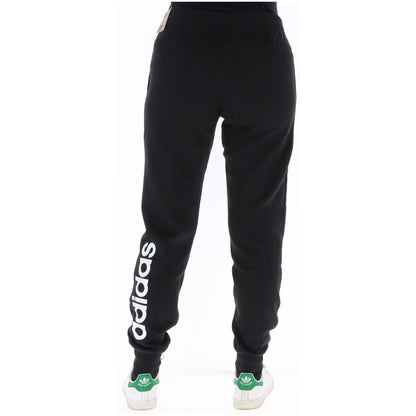 Pantalon noir imprimé Adidas pour femme | Pantalon à lacets avec poches automne/hiver