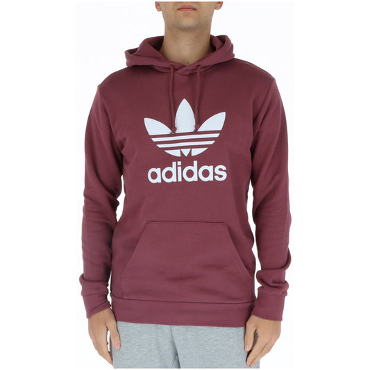 Sweat à capuche imprimé bordeaux Adidas pour homme – Confort toutes saisons