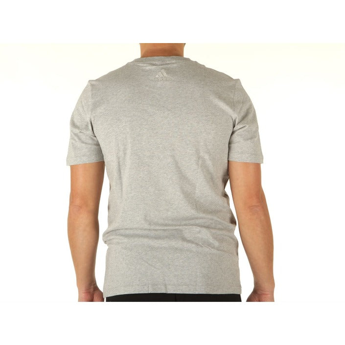 Adidas Men's Grey Printed T-Shirt – 100% Cotton, Spring/Summer Comfort