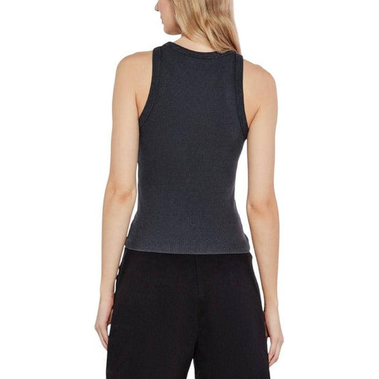 Calvin Klein Femme Top – Débardeur gris sans manches en coton stretch