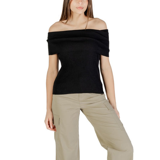 Pull femme ONLY – Haut noir sans manches en coton mélangé
