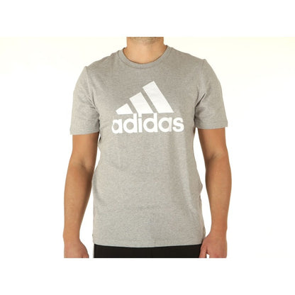 T-shirt imprimé gris Adidas pour homme – 100 % coton, confort printemps/été