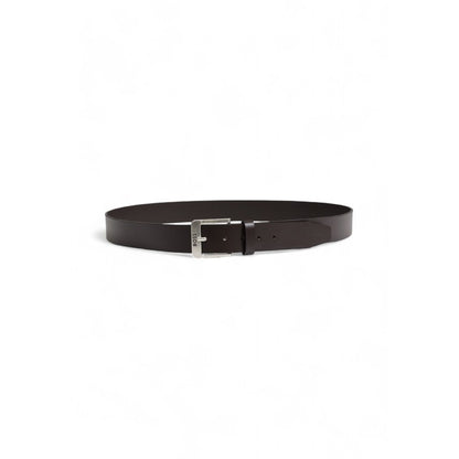 Boss Men Belt – Brown 100% Leather Buckle Belt  Designer Fall/Winter Accessory