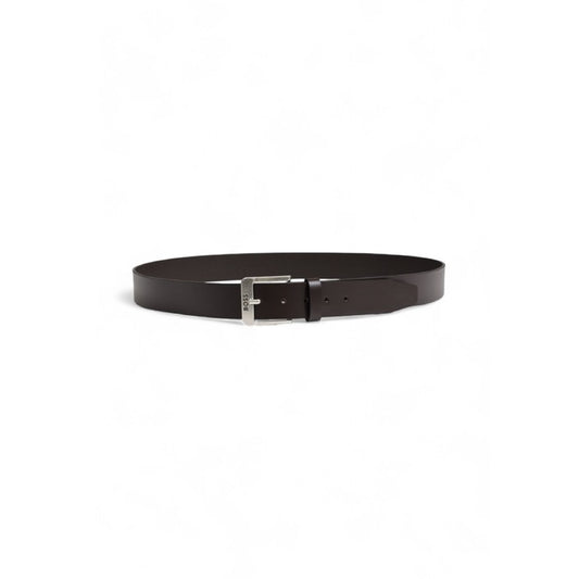 Boss Men Belt – Brown 100% Leather Buckle Belt  Designer Fall/Winter Accessory