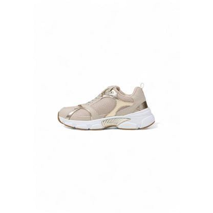 Guess Women Sneakers – Beige Lace-Up Fashion Sneakers for Fall/Winter