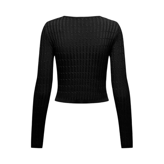 T-shirt Only Women – T-shirt noir à manches longues et col rond
