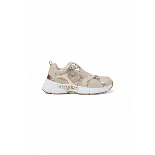 Guess Women Sneakers – Beige Lace-Up Fashion Sneakers for Fall/Winter