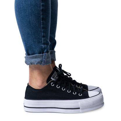 Converse Women Sneakers – Classic Black Lace-Up for Spring/Summer
