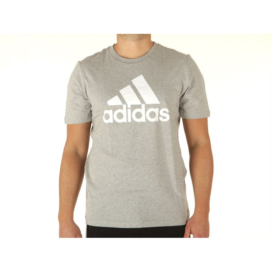 Adidas Men's Grey Printed T-Shirt – 100% Cotton, Spring/Summer Comfort